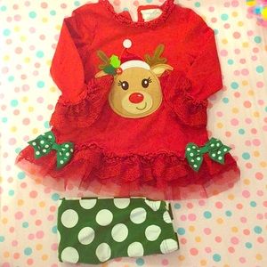 Toddler Girls 2T Christmas Outfit with Reindeer